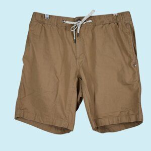 Vuori Shorts Men's Large Khaki Ripstop Climber 8" Hiking Outdoor Elastic Zipper